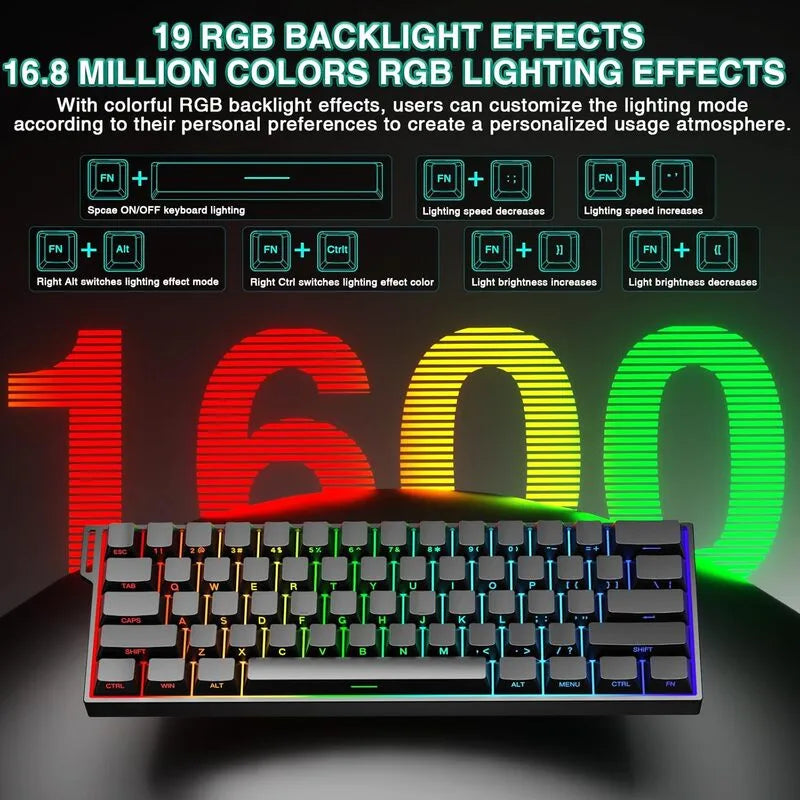 AULA MINI60 HE PRO Wireless Gaming Keyboard Side-Engraved