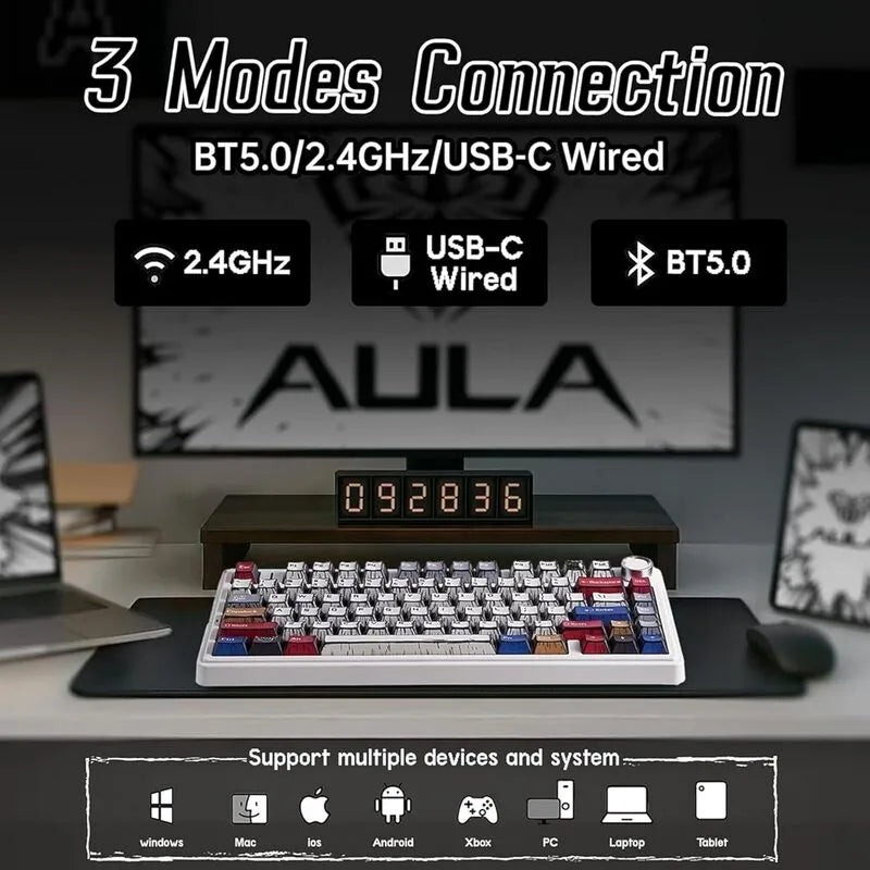 AULA F75 Pro Knob Side-Printed Mechanical Keyboard