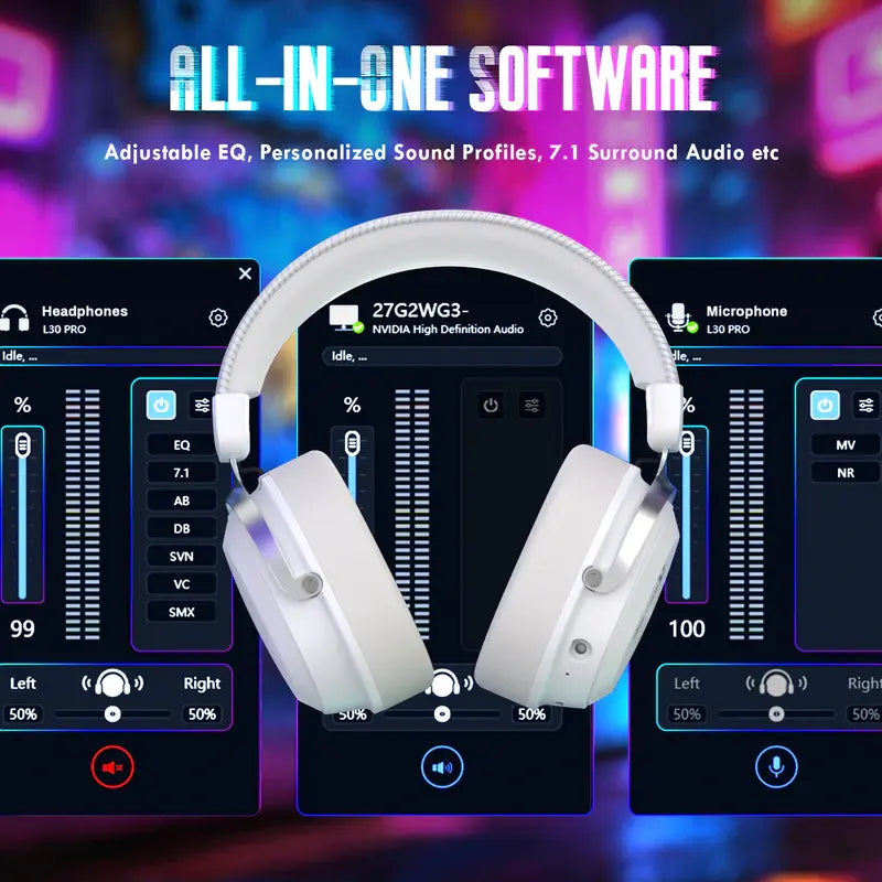 ATTACK SHARK L30PRO Tri-Mode Wireless Gaming Headset – 7.1 Surround Sound
