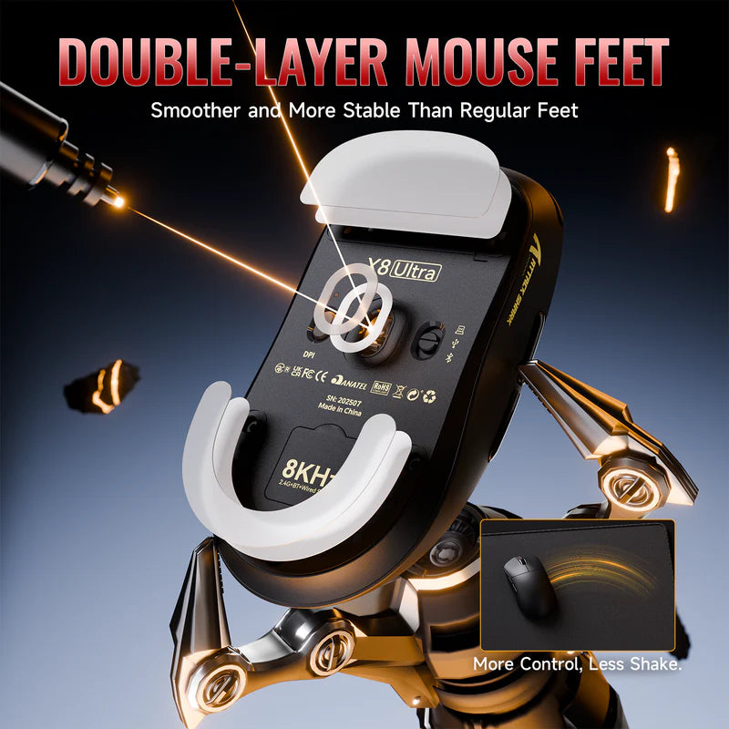 ATTACK SHARK X8 ULTIMATE Tri-Mode Lightweight Gaming Mouse – 42,000 DPI
