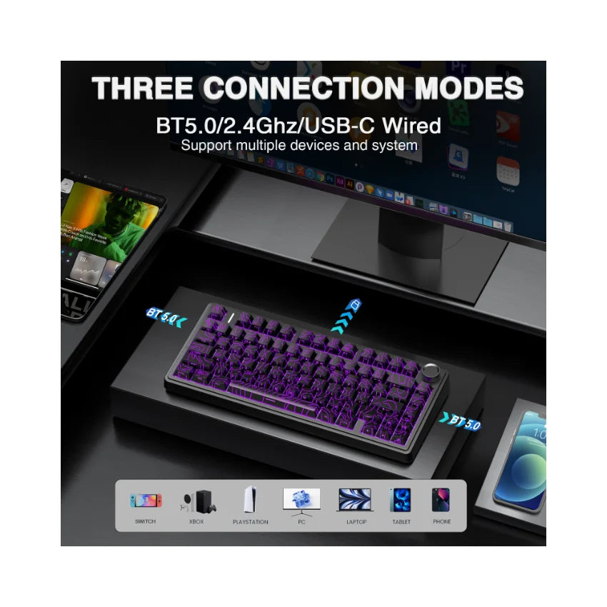 AULA F75 Pro Knob Side-Printed Mechanical Keyboard