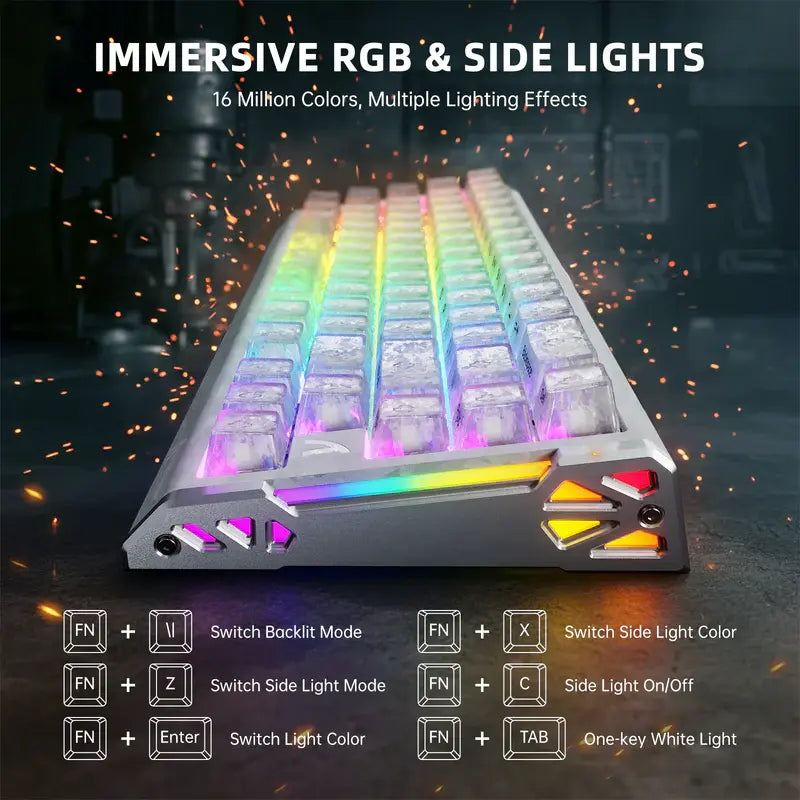 ATTACK SHARK R68 HE Carbon Fiber Rapid Trigger Keyboard Magnetic Switch (Forged Carbon Fiber Composite Keycaps)
