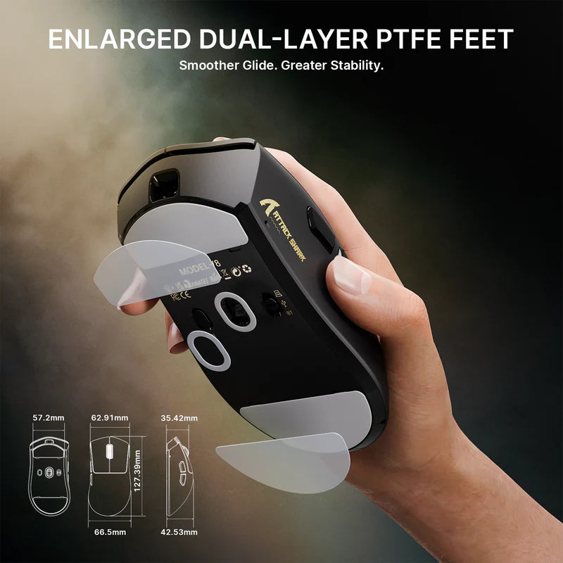ATTACK SHARK V8 Ultra-Light Ergonomic Wireless Gaming Mouse – 42,000 DPI