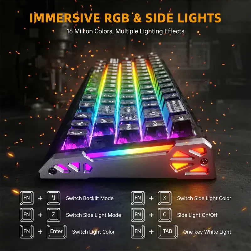 ATTACK SHARK R68 HE Carbon Fiber Rapid Trigger Keyboard Magnetic Switch (Forged Carbon Fiber Composite Keycaps)