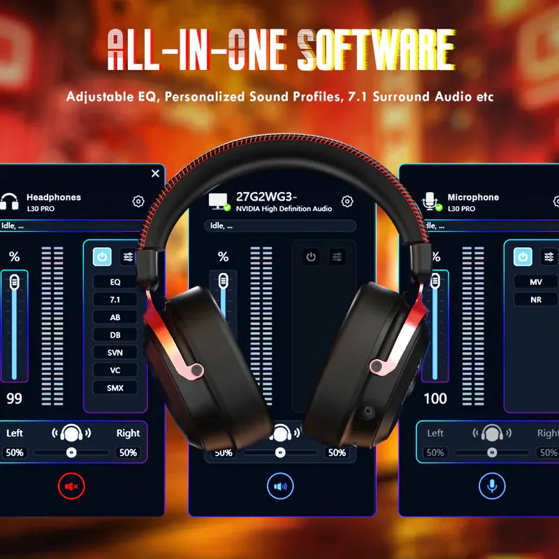 ATTACK SHARK L30PRO Tri-Mode Wireless Gaming Headset – 7.1 Surround Sound