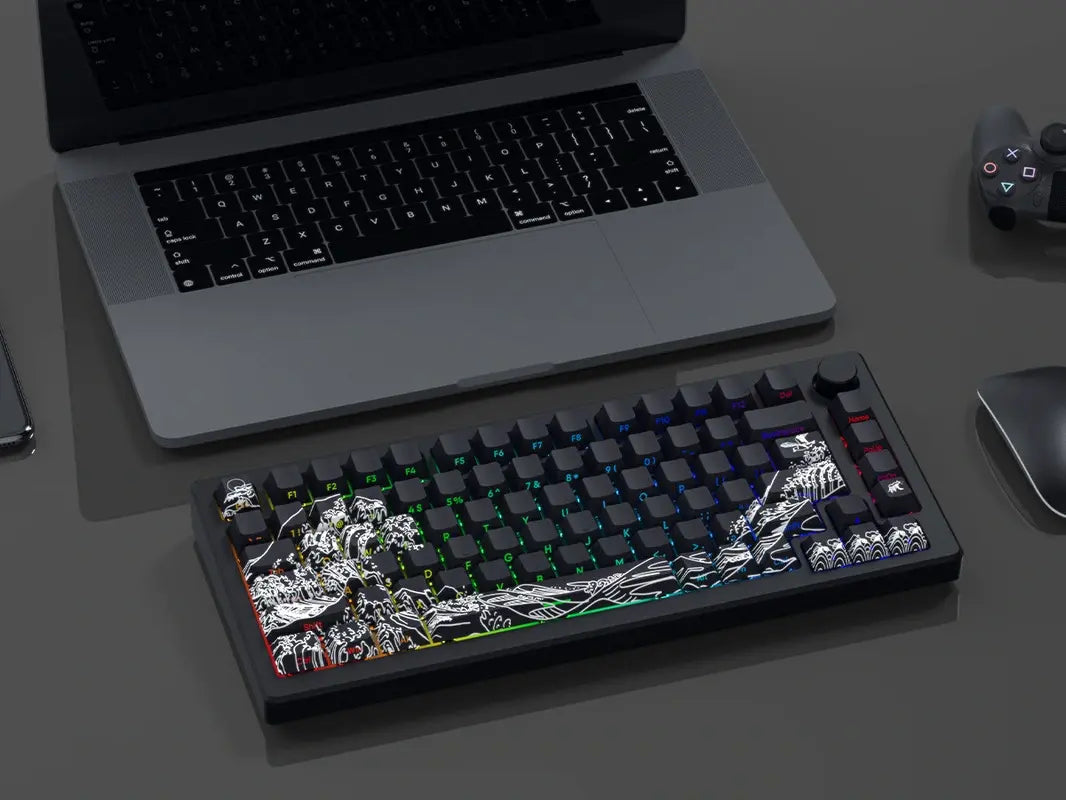 FGT-21K Wave of Kanagawa 131-Key PBT Keycap Set (Black)