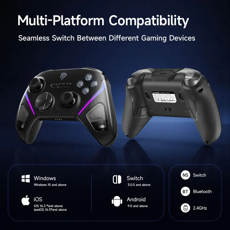 EasySMX D10 Multiplatform Gaming Controller with TMR Sticks, Trigger Lock and Charging Dock