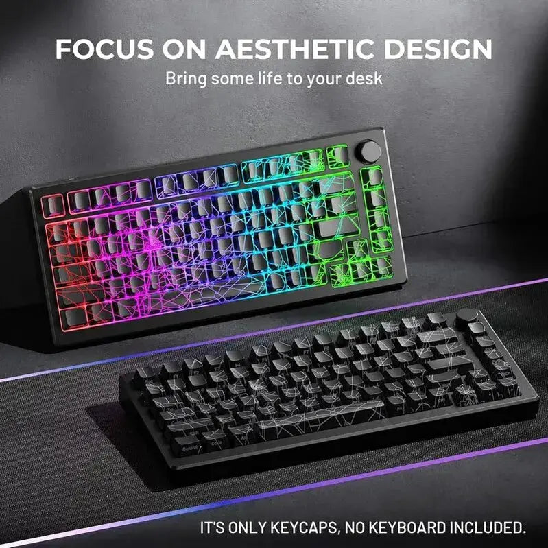 FGT-23K Spider Web 118-Key Shine-Through Keycap Set (Black)