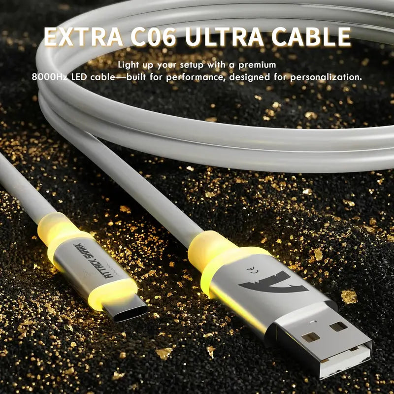 ATTACK SHARK X11 ULTRA Carbon Fiber Wireless Gaming Mouse with C06 ULTRA 8K LED Cable