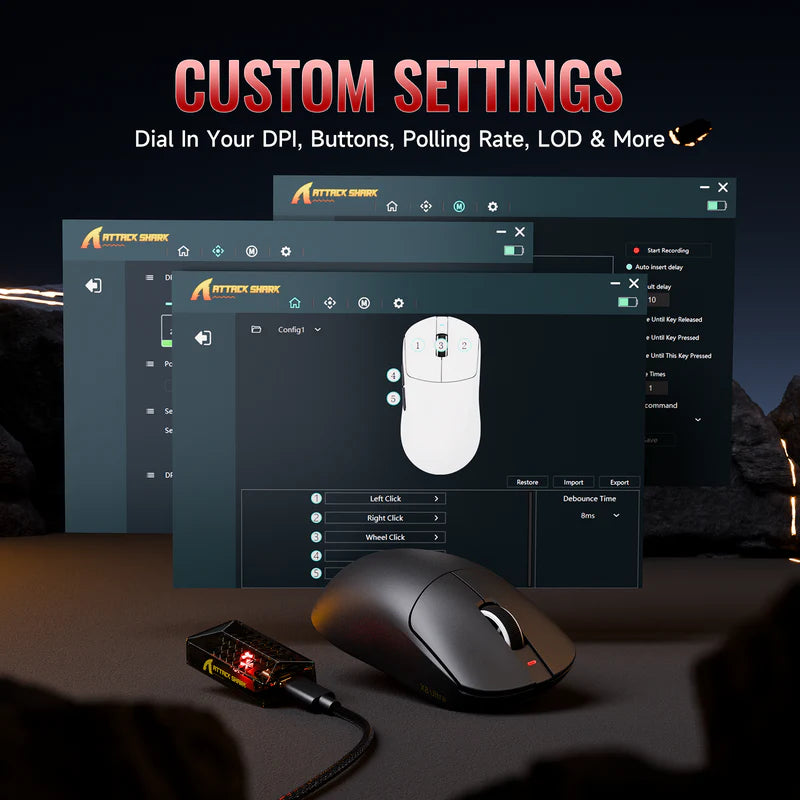 ATTACK SHARK X8 ULTIMATE Tri-Mode Lightweight Gaming Mouse – 42,000 DPI