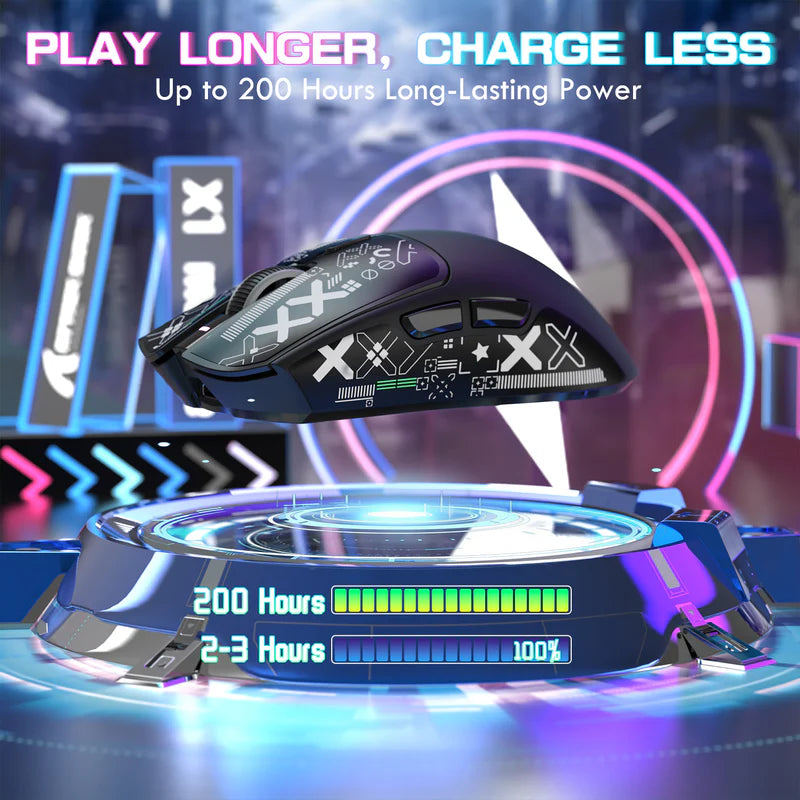 ATTACK SHARK X1 Tri-Mode Wireless Gaming Mouse (With RGB Touchpad Dock)