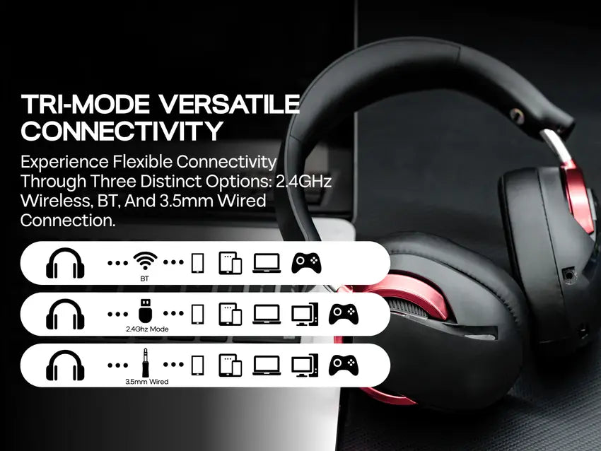 AULA A700 Wireless Gaming Headset for PS4/PS5/PC/Switch (Black Grey)