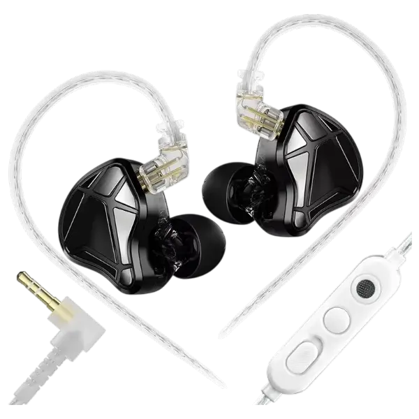 KZ Axas Gaming Earbuds — In-Ear Mic+ Gaming Earphones Black