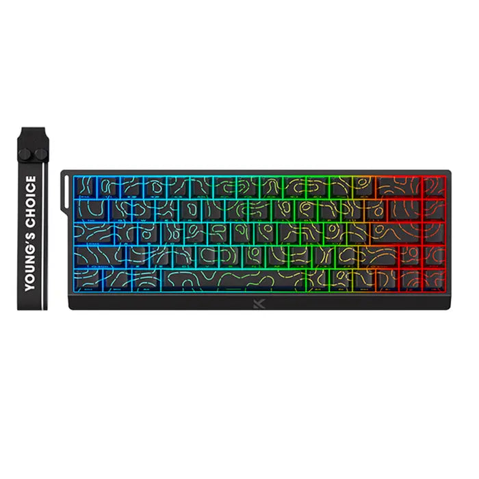 MCHOSE Ace 68 Hall Effect TTC Dragon Lord Magnetic Switch Gaming Keyboard – Black Topographic