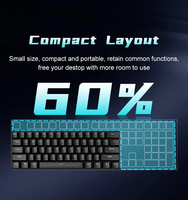 ZIFRIEND BD61(RAINBOW) 61 Keys Mechanical Gaming Keyboard – White