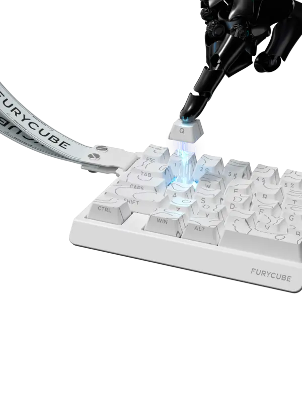 FURYCUBE M30HE Hall Effect Magnetic Switch Gaming Keyboard White Contour Line