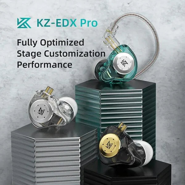 KZ EDX PRO X Wired In-Ear Monitor – 10mm Dynamic Driver, Deep Bass, HD Mic, Detachable 2-Pin Cable