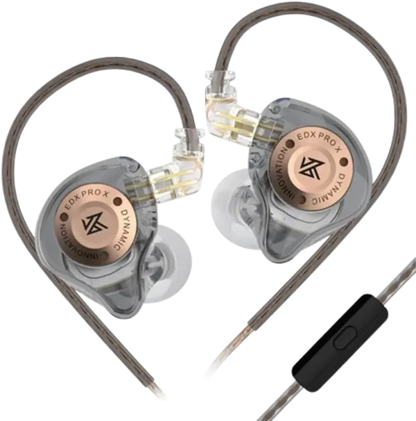 KZ EDX PRO X Wired In-Ear Monitor – 10mm Dynamic Driver, Deep Bass, HD Mic, Detachable 2-Pin Cable