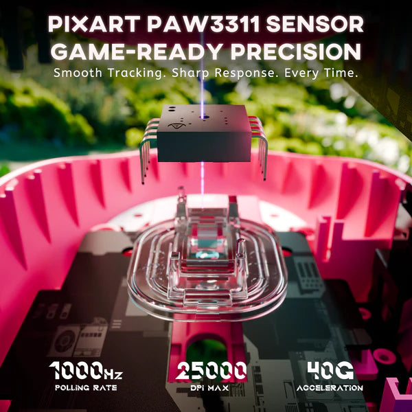 ATTACK SHARK G3 Tri-Mode Wireless Gaming Mouse – Ultra-Lightweight, 25K DPI, RGB, Triple Connection