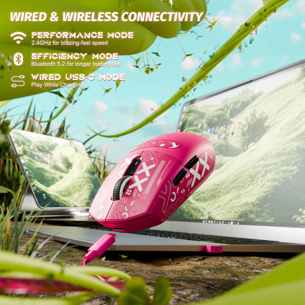 ATTACK SHARK G3 Tri-Mode Wireless Gaming Mouse – Ultra-Lightweight, 25K DPI, RGB, Triple Connection