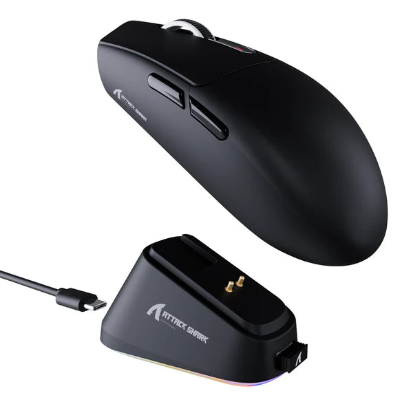 ATTACK SHARK G3PRO Tri-Mode Wireless Gaming Mouse – Ultra-Light, RGB, 25K DPI, Charging Dock