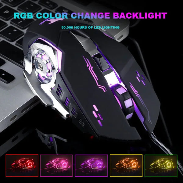 BAJEAL G8 RGB Gaming Mouse – Ergonomic, Wired, Programmable | Up to 3200 DPI