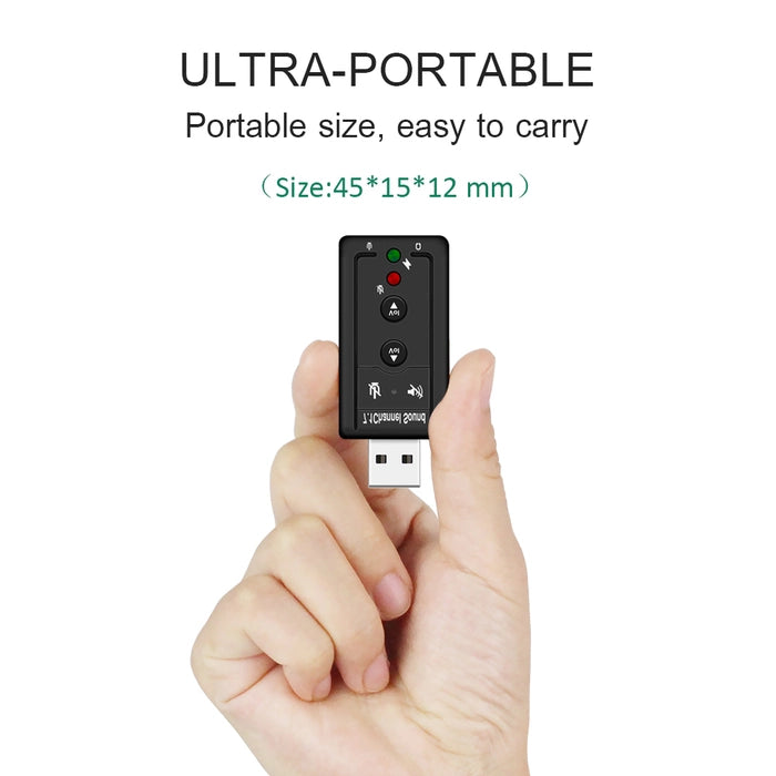 USB 7.1 Channel 3D Audio Adapter – External Sound Card