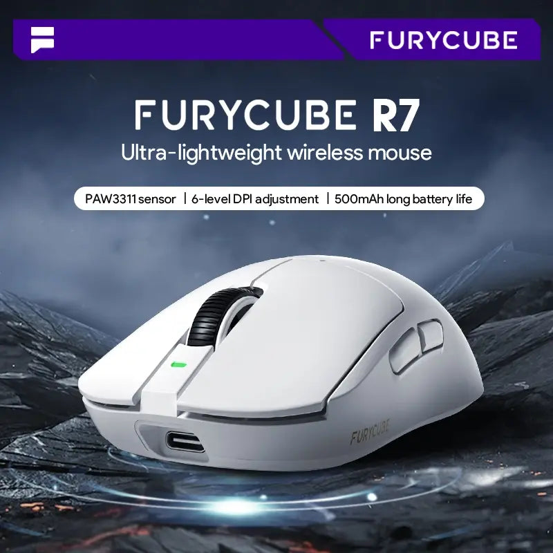 FURYCUBE R7 Tri-Mode Wireless Gaming Mouse