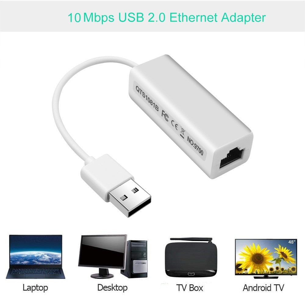 USB 2.0 to Fast Ethernet Adapter | 100Mbps RJ45 LAN Adapter