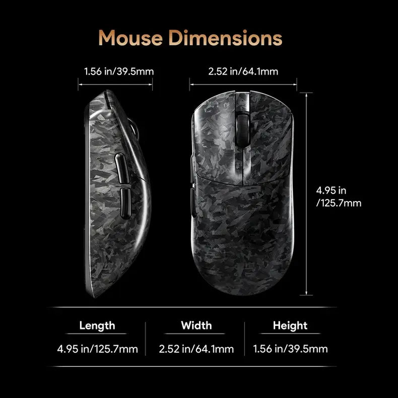 FURYCUBE F1 Carbon Series Phantom Lightweight Wireless Gaming Mouse