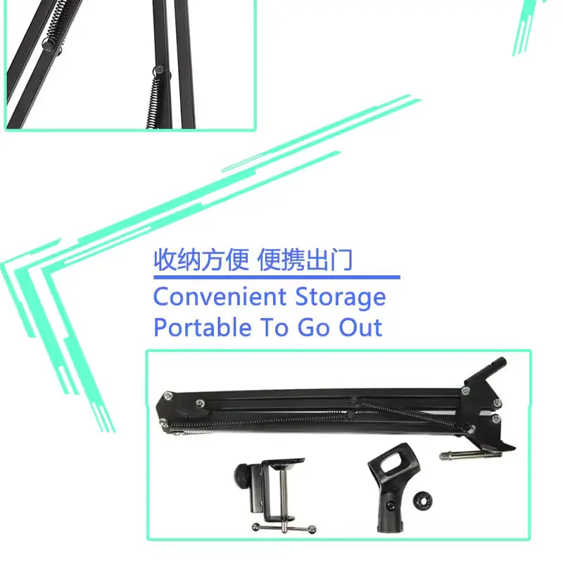 Recordio GAZ-35 Professional Adjustable Scissor Arm Microphone Stand