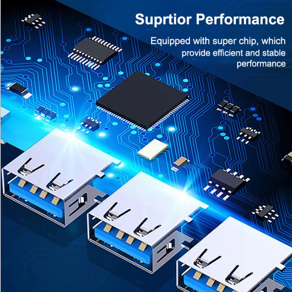 Slim 4-Port USB 3.0 Hub Adapter | High-Speed Data Hub for PC & Laptop