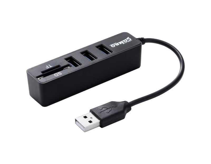 Combo 3-Port USB 2.0 Hub With SD/MicroSD Card Reader