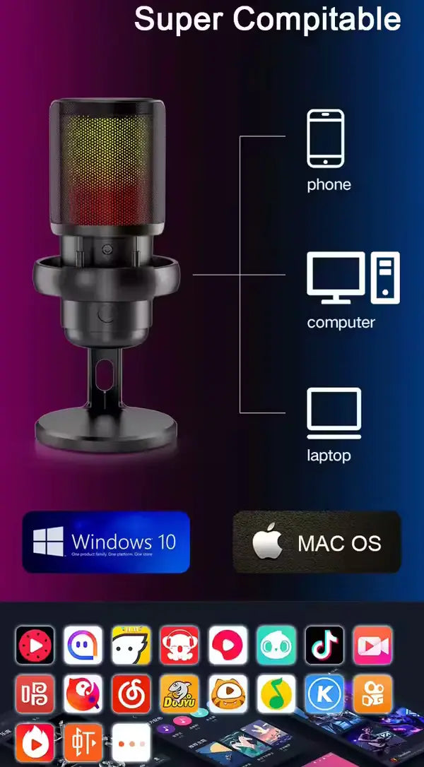 GAM-ME6S RGB Desktop USB Condenser Microphone