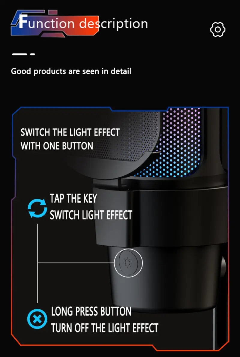 GAM-M8 Pro RGB Gaming USB Condenser Microphone with Noise Cancellation