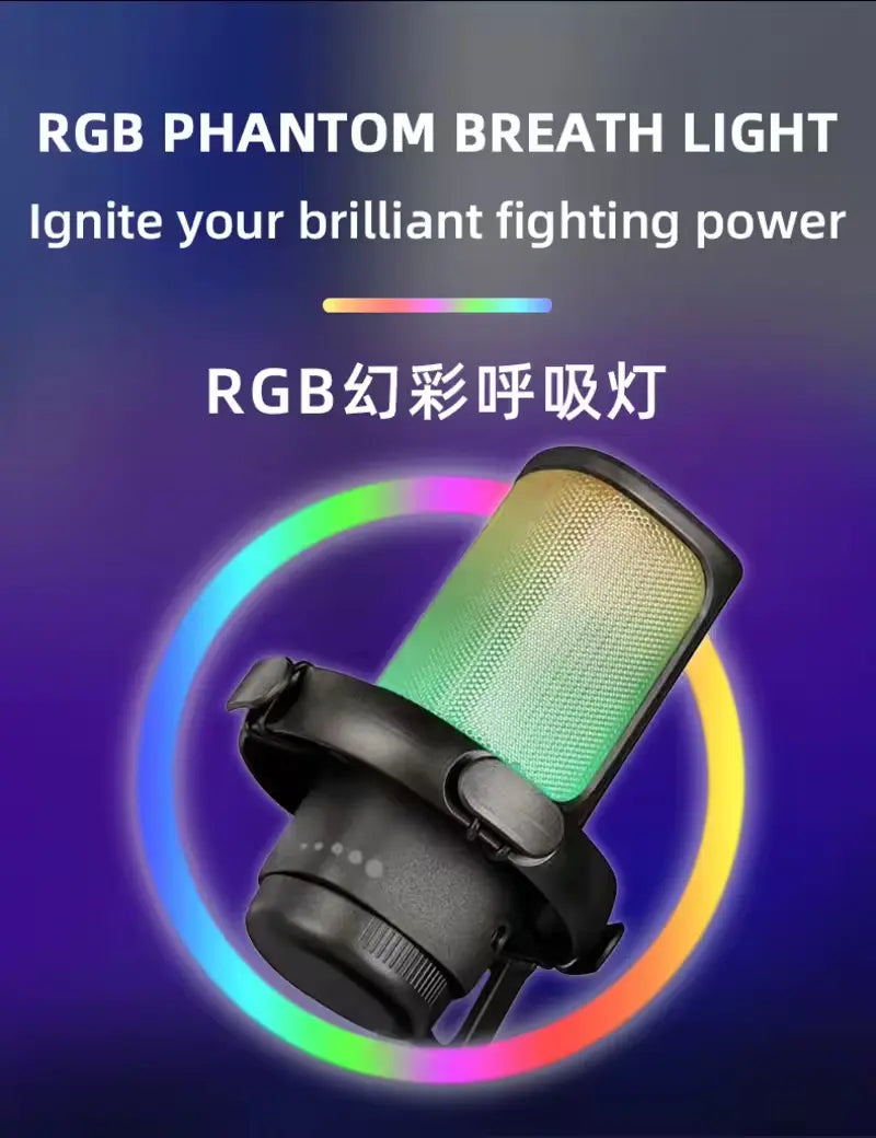 GAM-S1 RGB USB Condenser Microphone with Quick Mute & Pop Filter