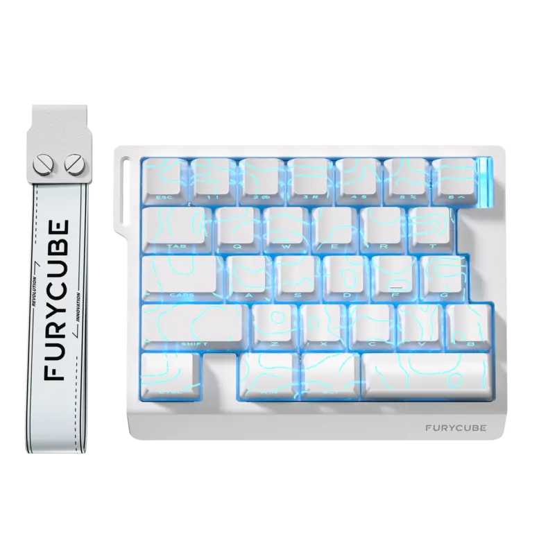 FURYCUBE M30HE Hall Effect Magnetic Switch Gaming Keyboard White Contour Line