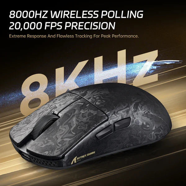 ATTACK SHARK R11 ULTRA Carbon Fiber Wireless 8K Gaming Mouse Black