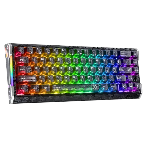 ATTACK SHARK R68 HE Carbon Fiber Rapid Trigger Keyboard Magnetic Switch (Forged Carbon Fiber Composite Keycaps)