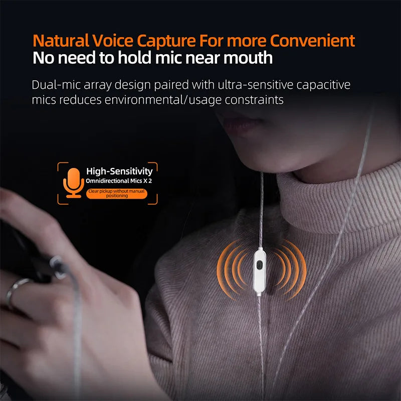 KZ M2 Dual-Mic Silver-Plated OFC Earphone Cable