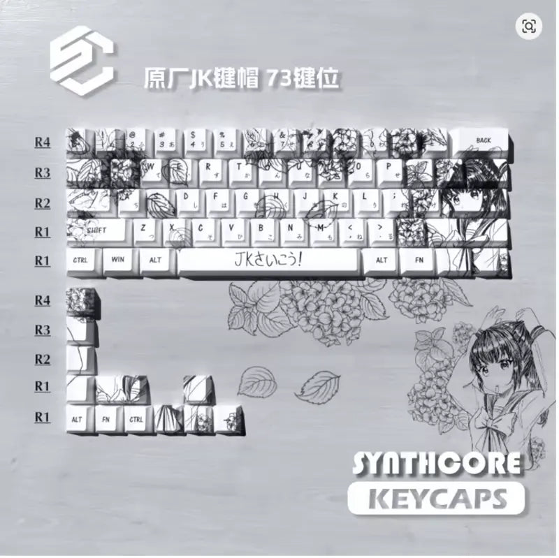 FGT-015K Cute Anime Keycaps Set – 141 Keys