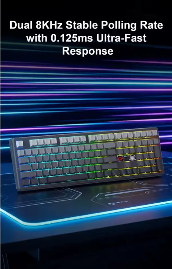 AULA F108 PRO V2 Mechanical Keyboard Tri-Mode Custom 100% Layout RGB Backlight (Gradient Gray-X3)
