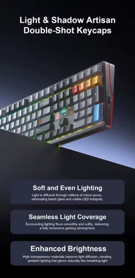 AULA F108 PRO V2 Mechanical Keyboard Tri-Mode Custom 100% Layout RGB Backlight (Gradient Gray-X3)