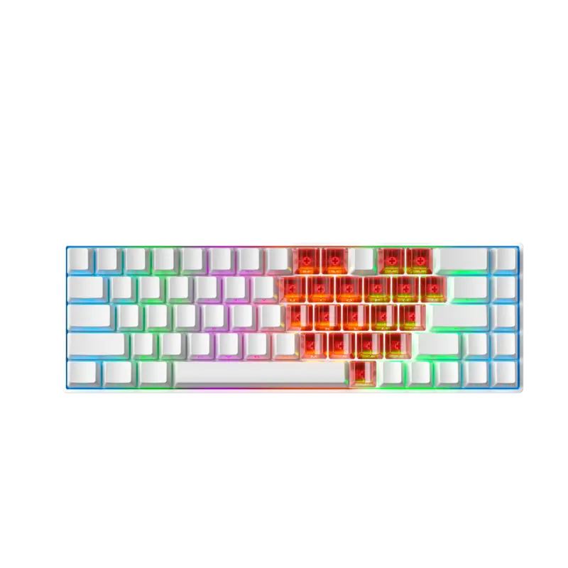 ZIFRIEND TK68 68Keys RGB Mechanical Keyboard (Optional & Red ❤️ Keycap Style)