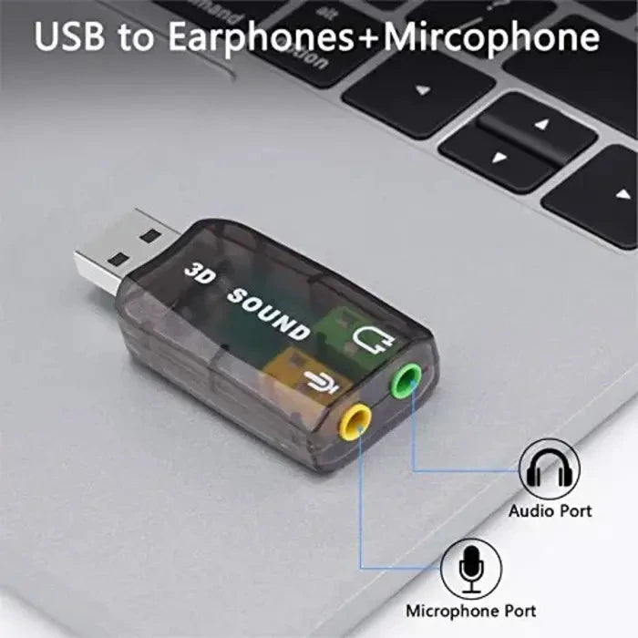 USB 5.1 Channel 3D Audio Adapter – External Sound Card