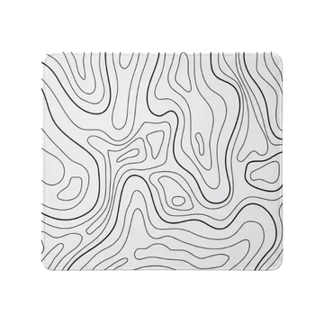 FGT 9S Aqua Waterproof Natural Rubber Mousepad – White Topographic Mini