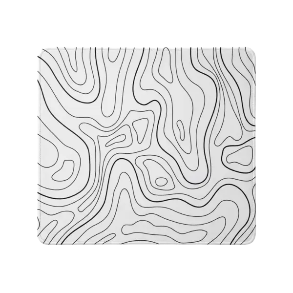 FGT 9S Aqua Waterproof Natural Rubber Mousepad – White Topographic Mini