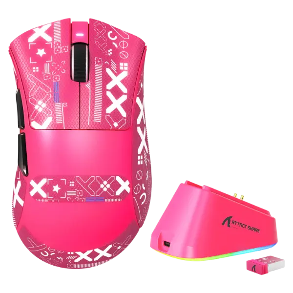ATTACK SHARK V3PRO Ultra-Light Tri-Mode Gaming Mouse with Charging Dock – 25,000 DPI