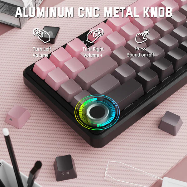 ATTACK SHARK X66 Wireless Mechanical Keyboard Pink