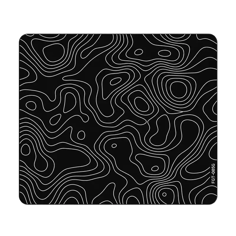 FGT-005G Black Topographic Premium Glass Gaming Mousepad